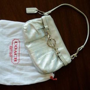 Silver Coach Wristlet