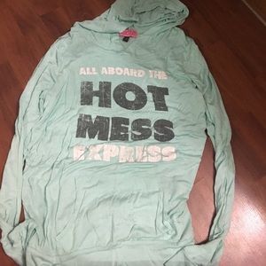 Teal hoodie shirt