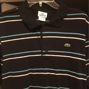 Lacoste Black strip Polo- looks great, great cond.