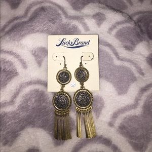 Lucky Brand Gold and Gunmetal Dangle Earrings