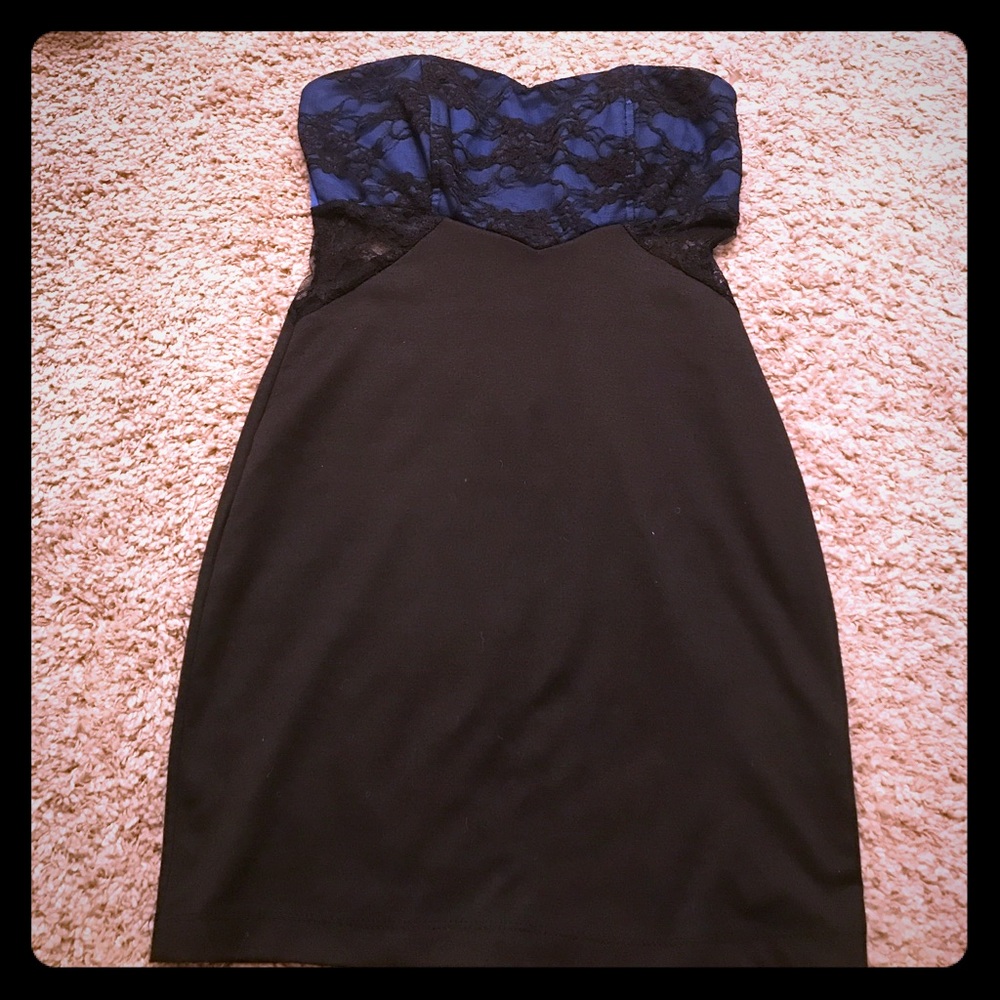 Cute black and blue dress with a hint of lace