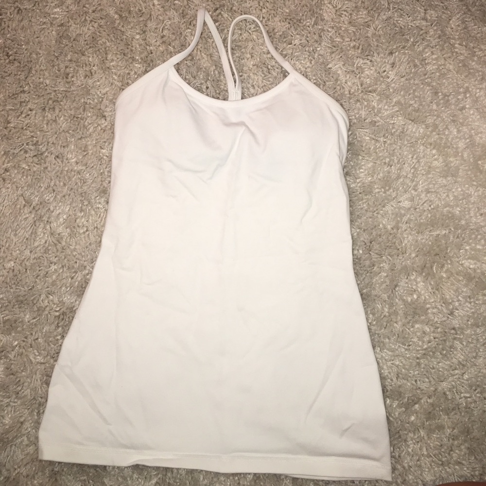 Lulu Lemon Power Y Tank White Size 6