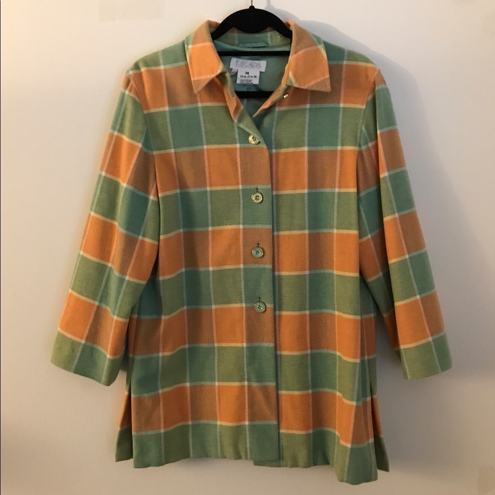 Escada by Margaretha Ley Checkered Blazer