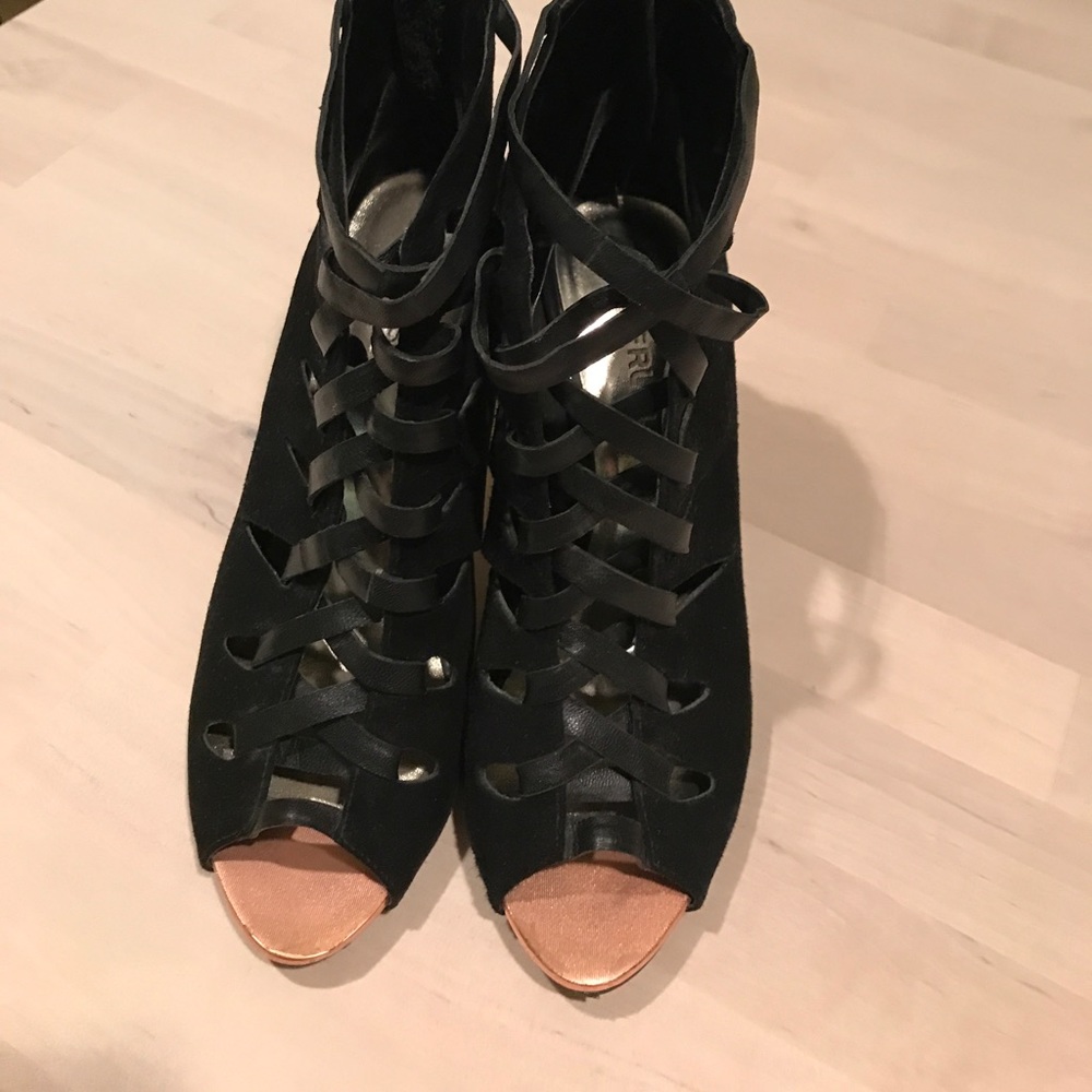 Black bootie heels