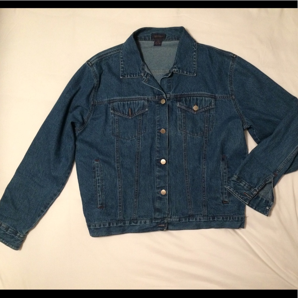 Oversized vintage denim jacket