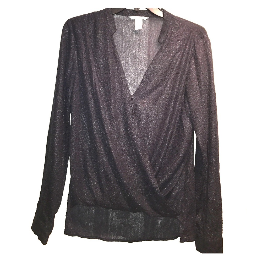 Long sleeve, navy blouse