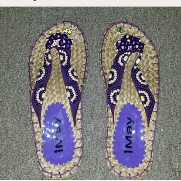 Espadrille Flip Flop Sandals Purple Size 7 NWOT - Picture 2 of 3