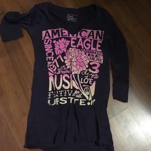 American eagle quarter sleeve shirt