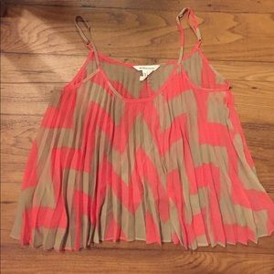 BCBGeneration Sheer Patterned Accordion Top