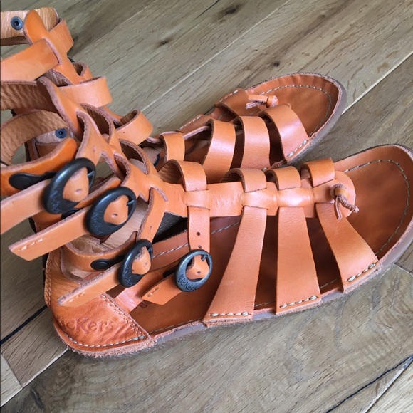 orange gladiator sandals