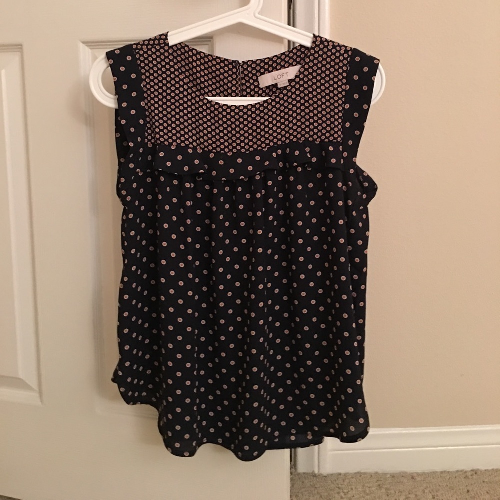 Loft Ruffle Printed Tank