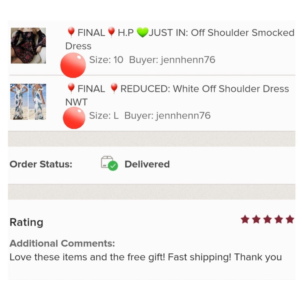 5⭐ rated H.P.💙 White Off Shoulder Dress - Picture 8 of 8