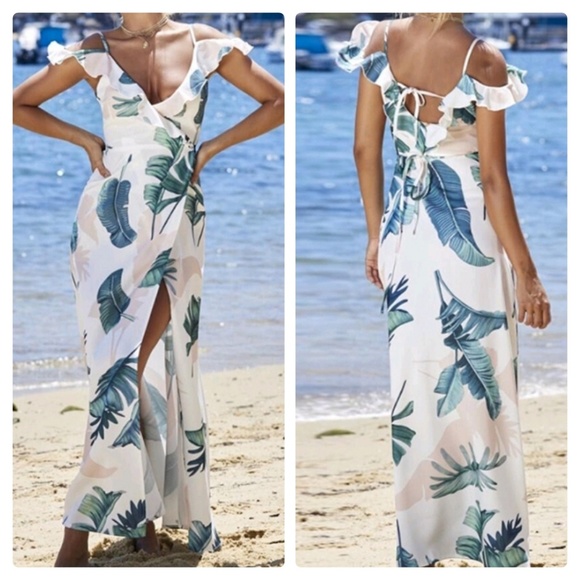 5⭐ rated H.P.💙 White Off Shoulder Dress - Picture 2 of 8