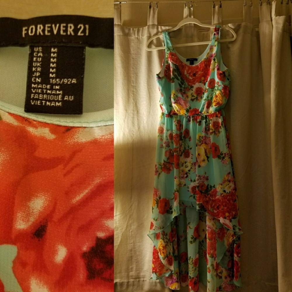 🌹Sky blue floral hi-low summer dress🌹