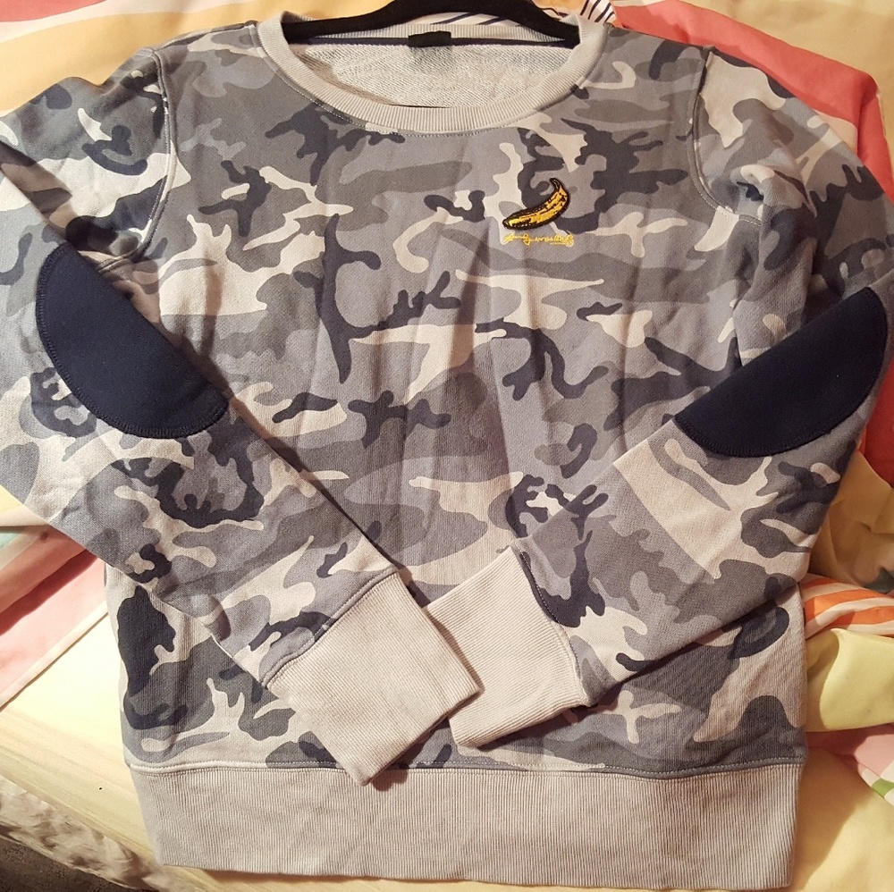 Rare SPRZ NY Andy Warhol Camo Elbow Patch Pullover