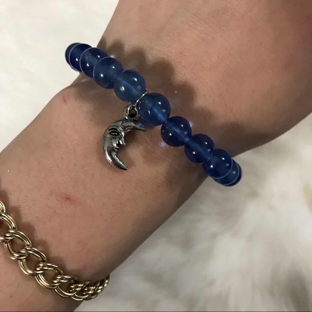 Handmade Blue Topaz Moon Bracelet - Picture 3 of 3