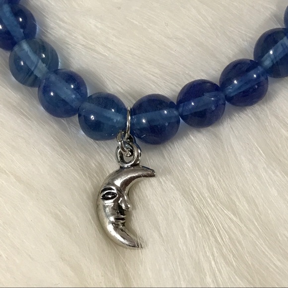 Handmade Blue Topaz Moon Bracelet - Picture 2 of 3