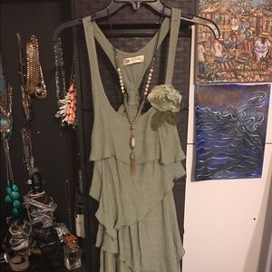 Tank layered ruffle dress