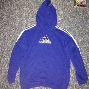 Adidas Blue Striped Hoodie