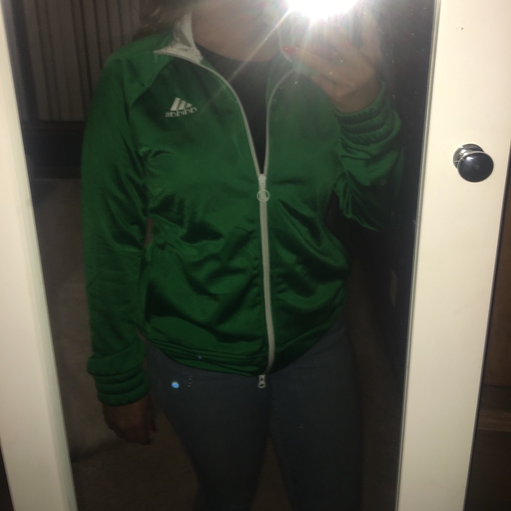 Green Vintage Adidas Zip Up