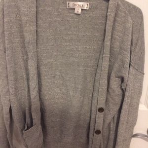 Decree Grey Knit Button Up Cardigan