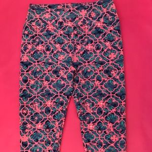LulaRoe One Size Leggings- Pink geometric print