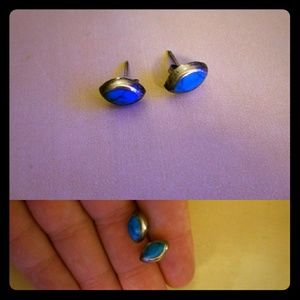 boho turquoise/sterling studs