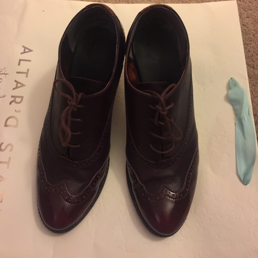 dark red leather shoes
