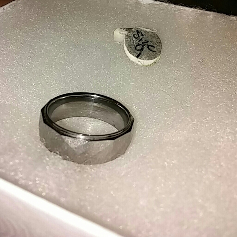FINAL price drop Tungsten faceted wedding ring