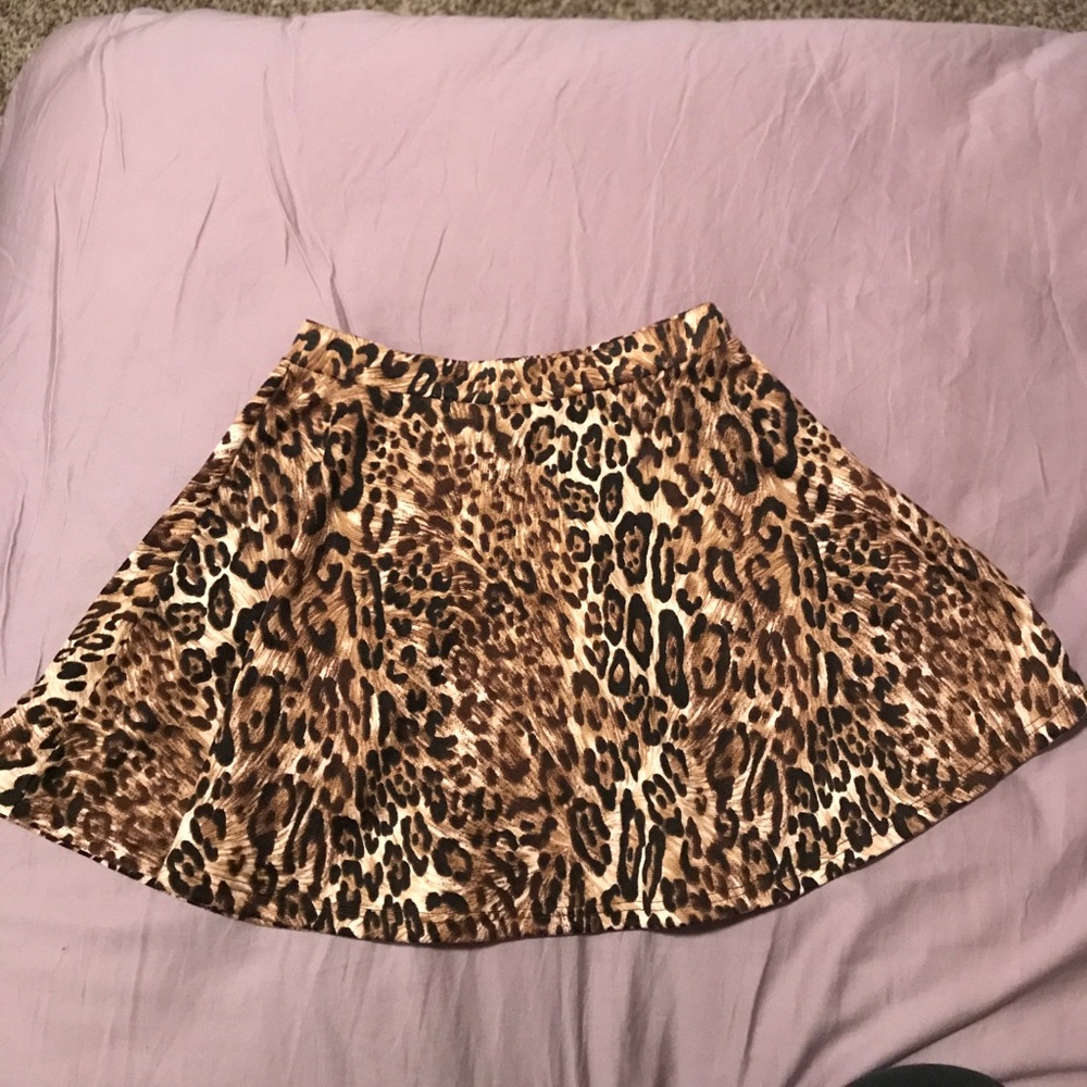 Leopard print skater skirt