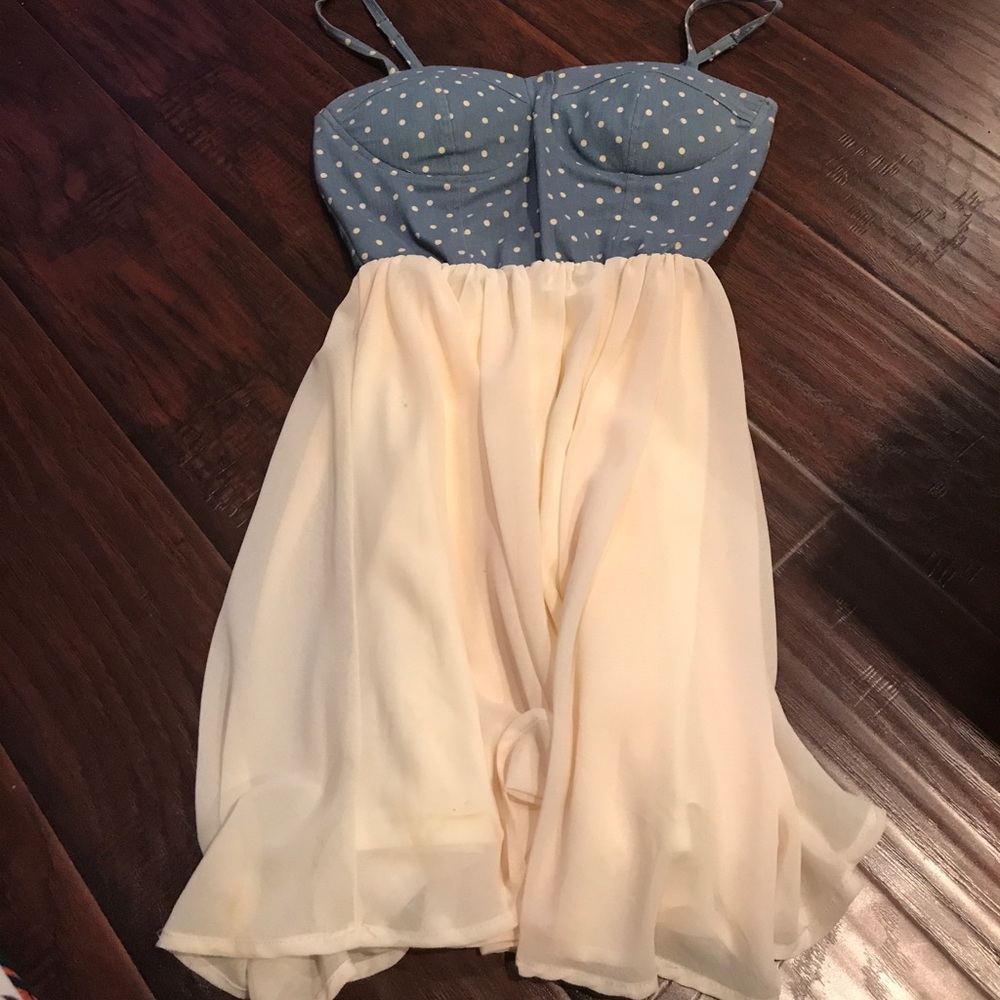 Ballerina style dress worn flowy skirt