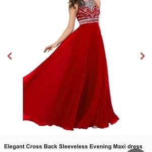 Red Cross back maxi dress