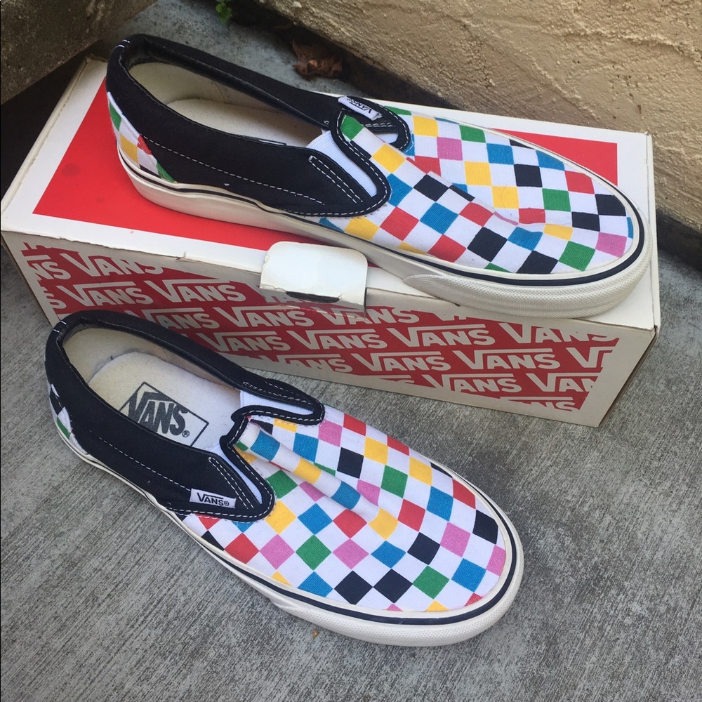 Vans multicolored checkered vans