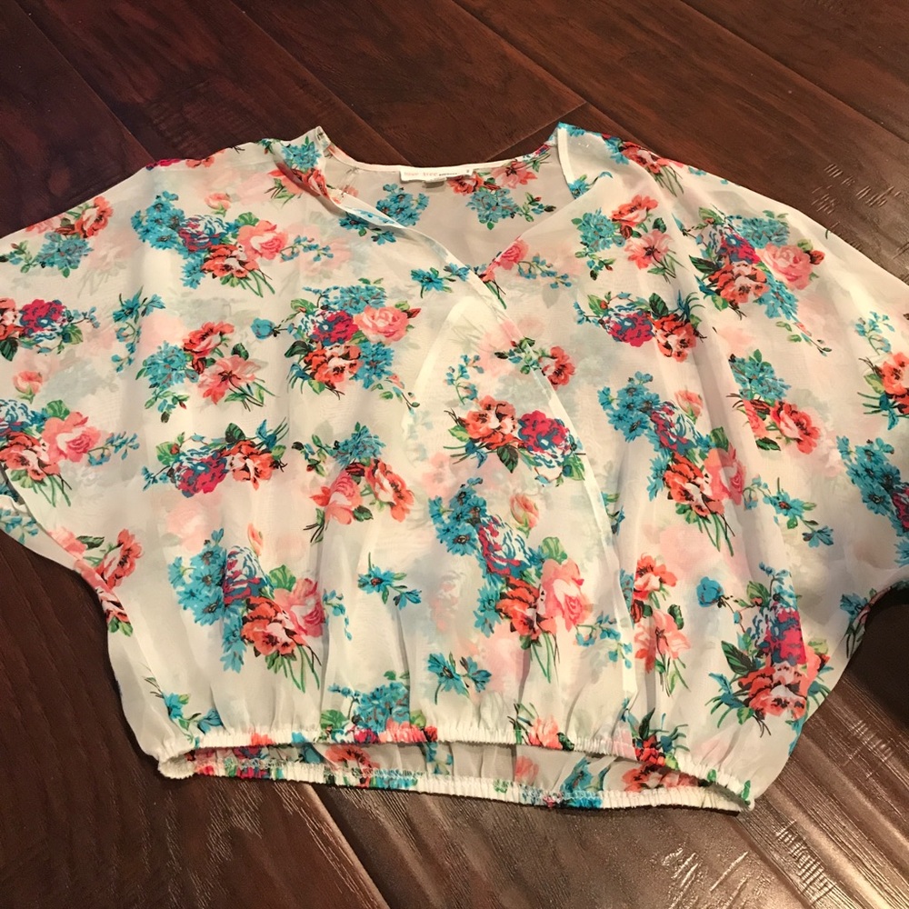 Flower print surprise blouse
