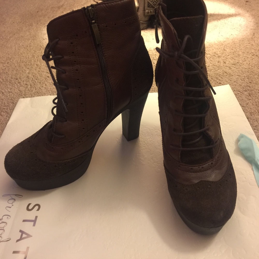 leather suede booties