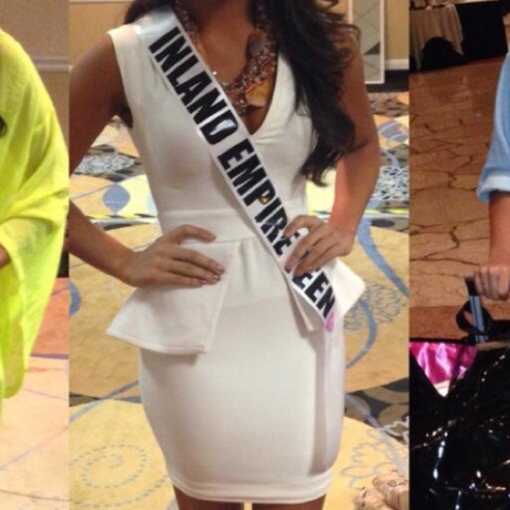 House of cb white peplum dress