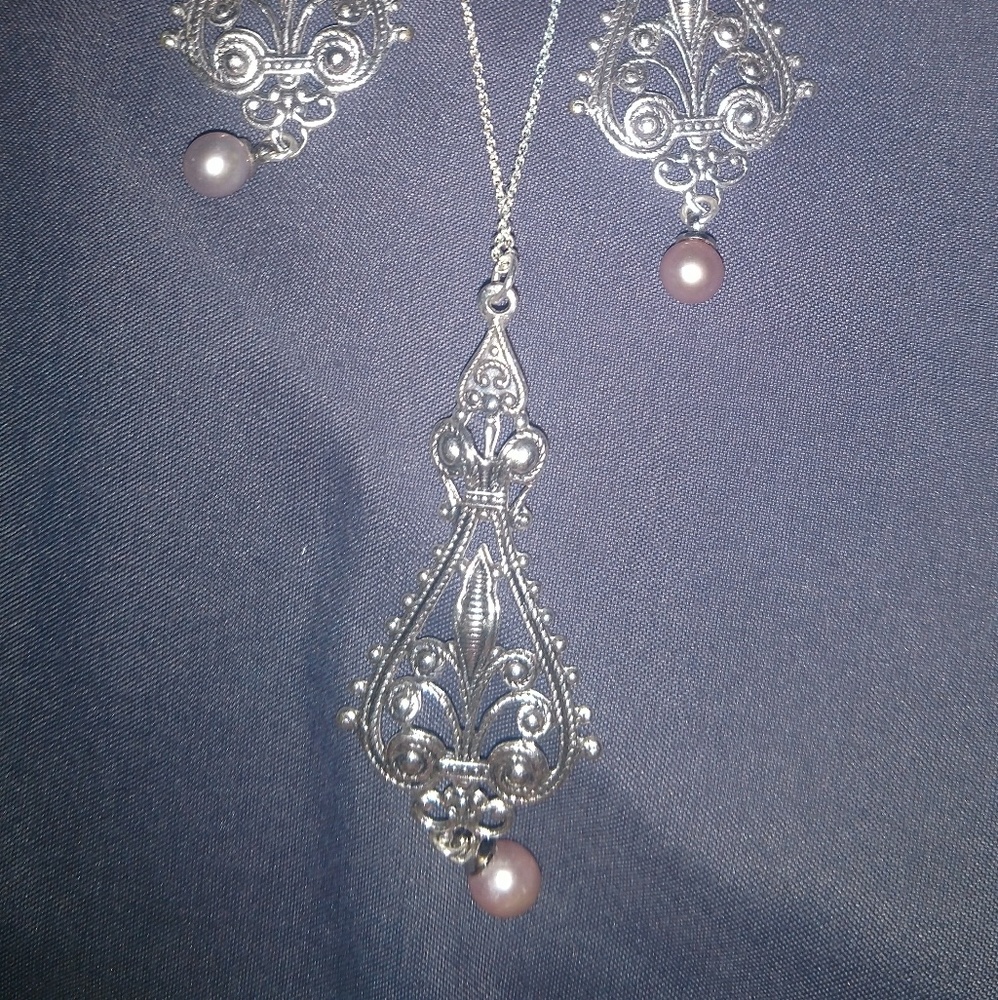 Earrings and necklace