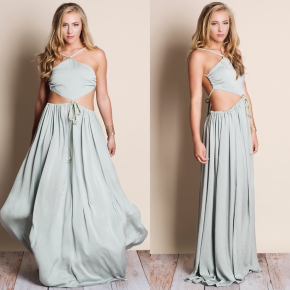 Bellanblue Dresses & Skirts - Cut Out Maxi Dress - SAGE