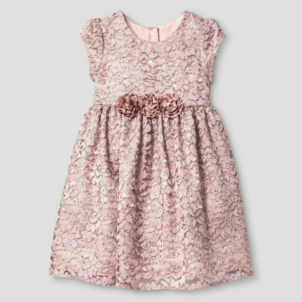 NEW Toddler Girl's Lace Dress Glitter Dot