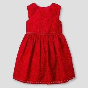 NEW Girls' A Line Lace Dress - Red - Size 4t