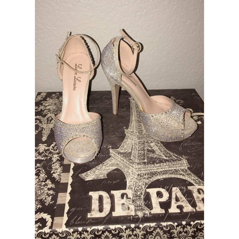 Lauren Lorraine Swarovski Crystal Stiletto Heels
