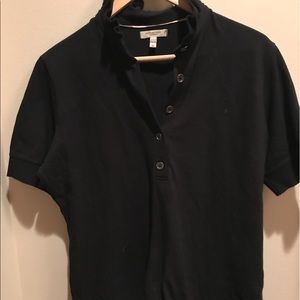 Authentic Burberry Black Ruffled collar Polo sz:XL