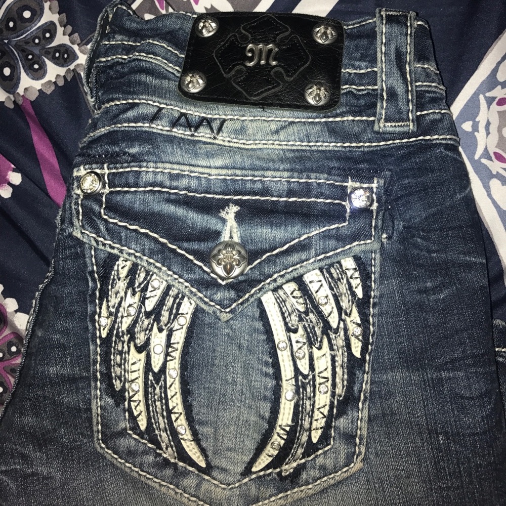Miss Me Signature Bootcut Angel Wings
