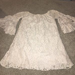 Woman's off the shoulder lace dress