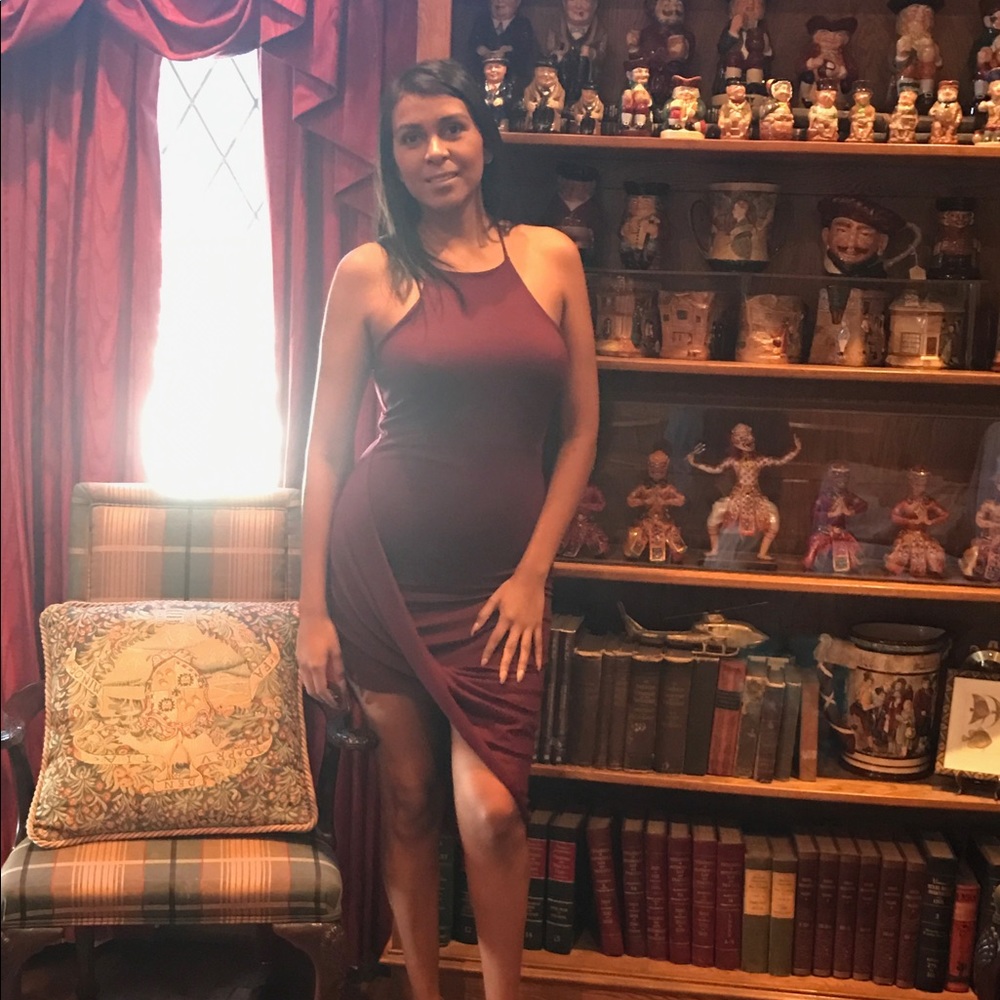 Charlotte Russe burgundy dress size Large
