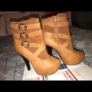 Cute high heeled combat boots