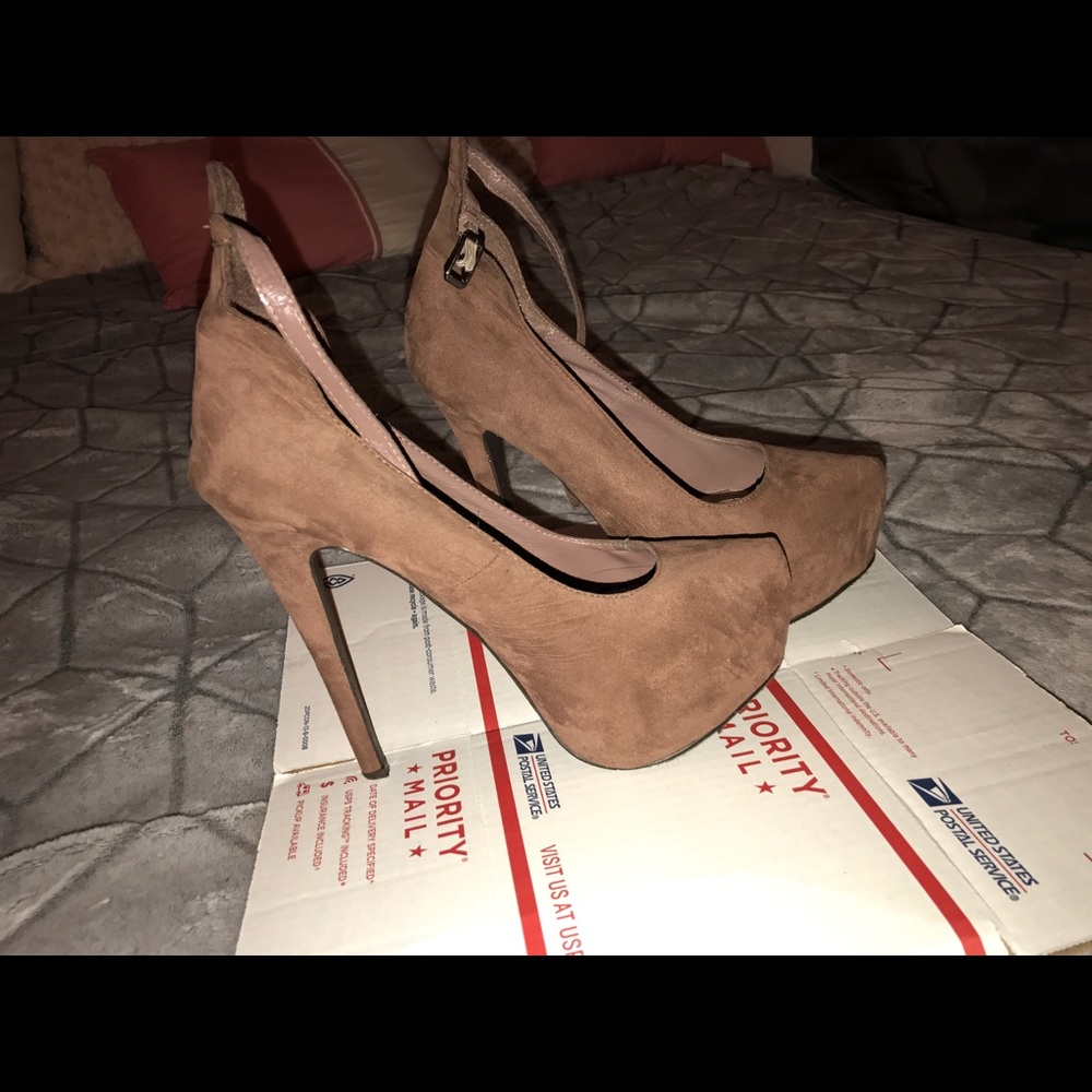 Suede high heels