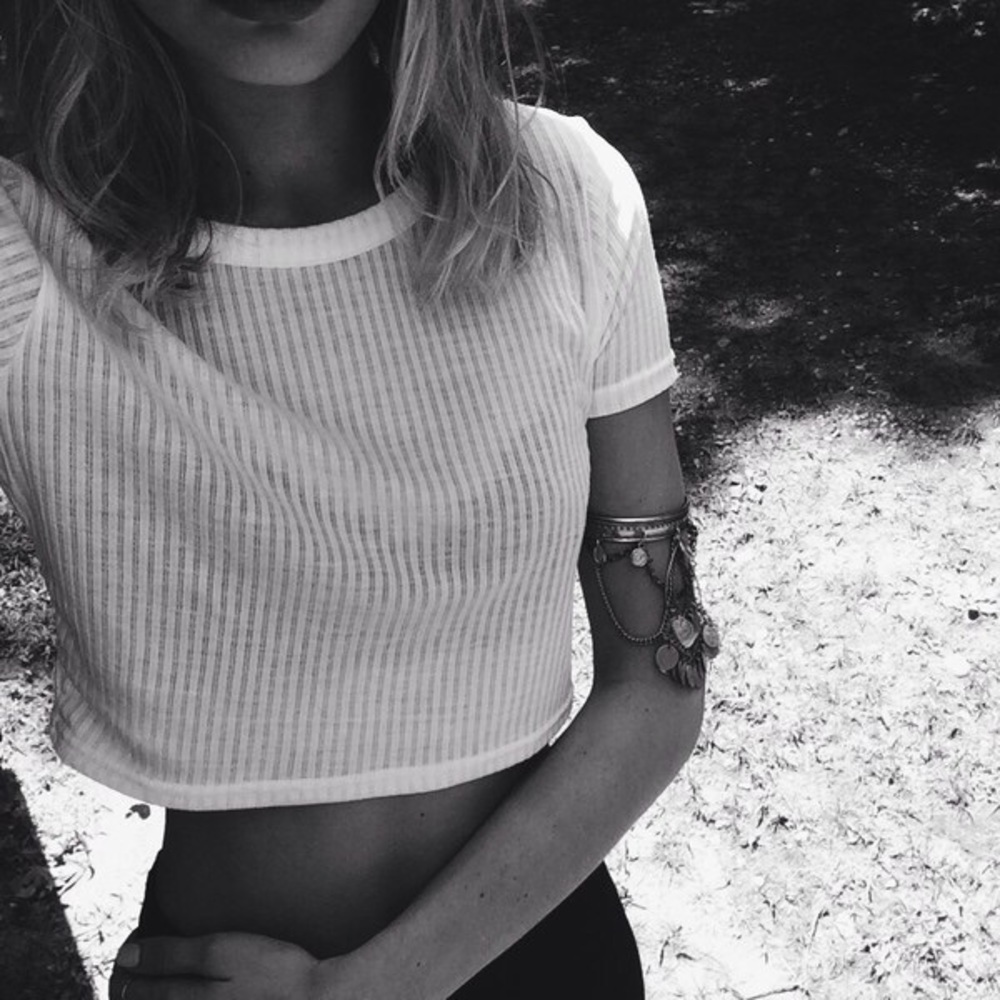 TOPSHOP ribbed crop top
