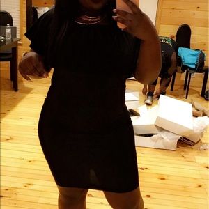 Little black off shoulder dress