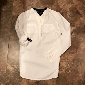 Tommy Hilfiger 🇺🇸 white half-button oxford, S